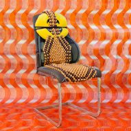 Al Khat Al Thahabi Auto Accessories & Upholstery chair from How to be at Rest installation by Christopher Benton