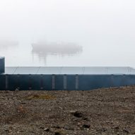 A side elevation of the Comandante Ferraz Antartic Station by Estúdio 41 in Antarctica