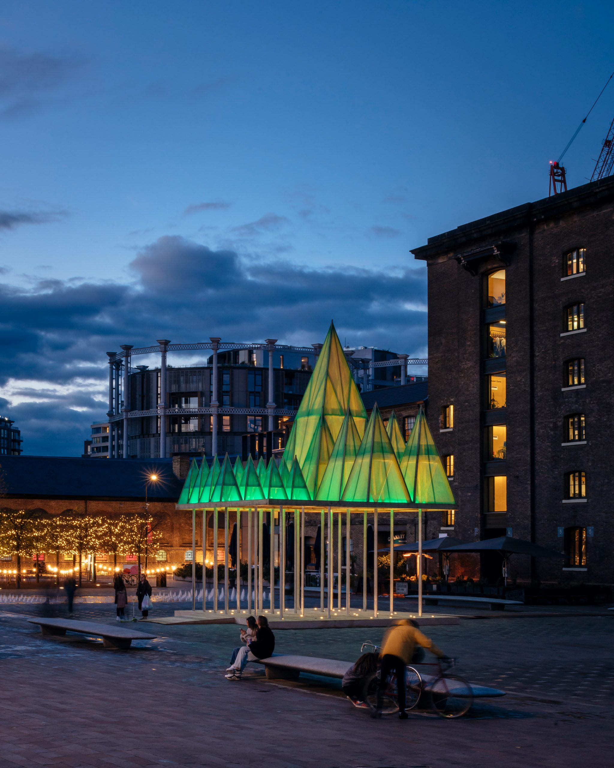 Sam Jacob Studio builds raised forest for King s Cross Christmas