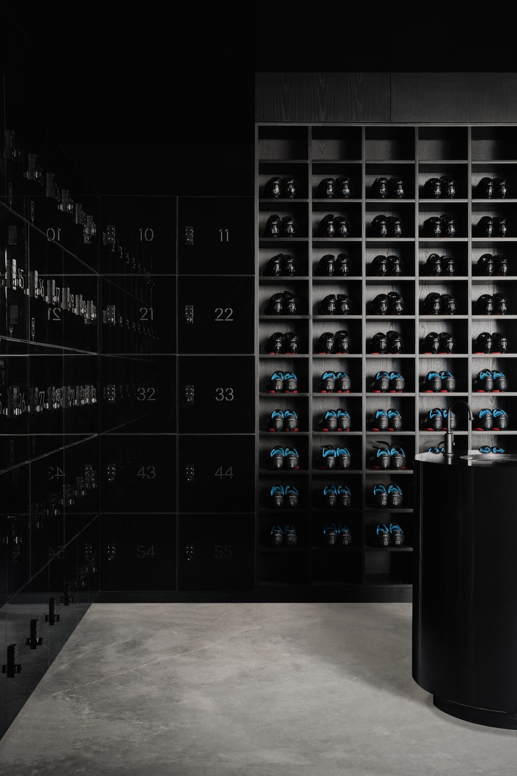 Lockers and shoe storage in ELMNT by Ivy Studio
