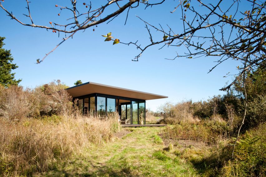 Exterior view of False Bay Writer's Cabin by Olson Kundig