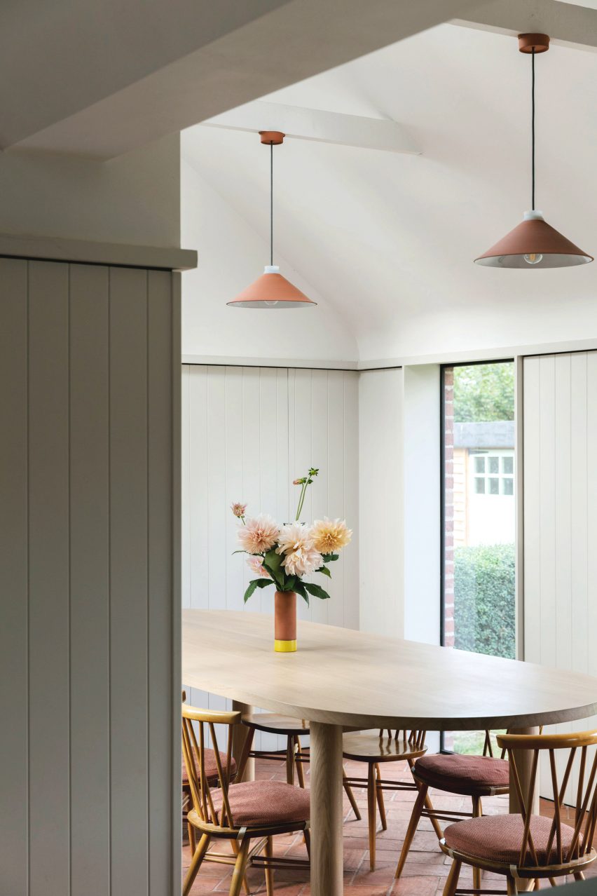 Dining table of Farley Farmhouse by Emil Eve Architects