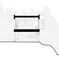 Cross section of Forest House I by Natalie Dionne Architecture
