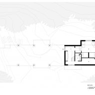 Lower floor plan of Forest House I by Natalie Dionne Architecture