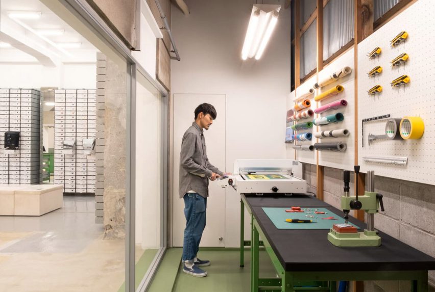 Freitag store in Kyoto includes its own workshop