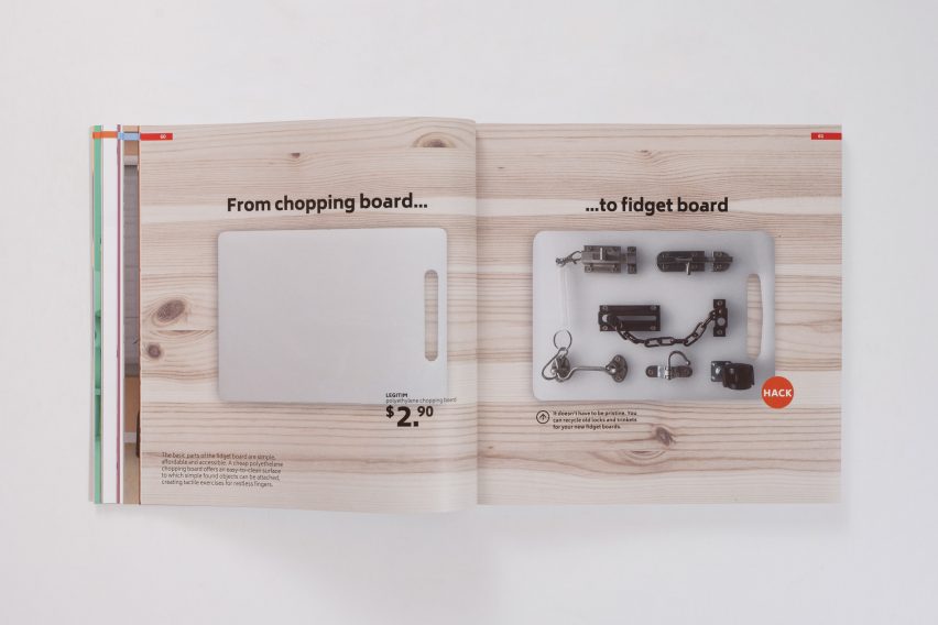 DIY fidget board for people with dementia from the Hack Care book