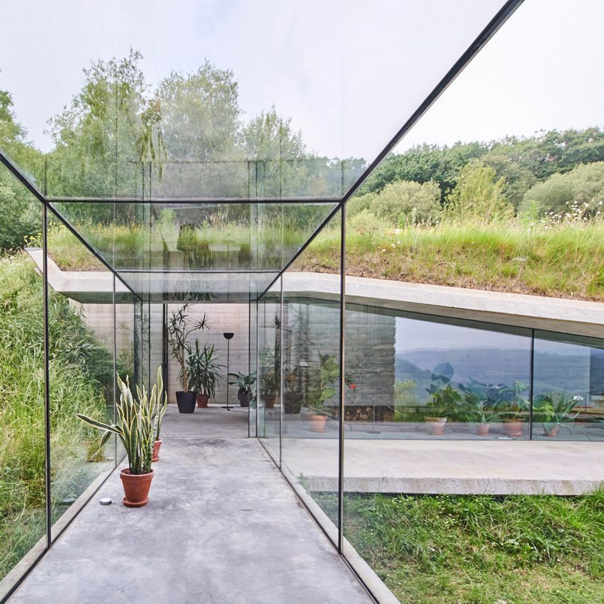 The glass walkway in Landaburu Borda house, Spain, by Jordi Hidalgo Tané