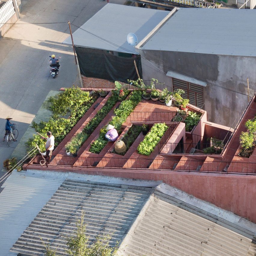 An aerial view of The Red Roof, Vietnam, by TAA Design
