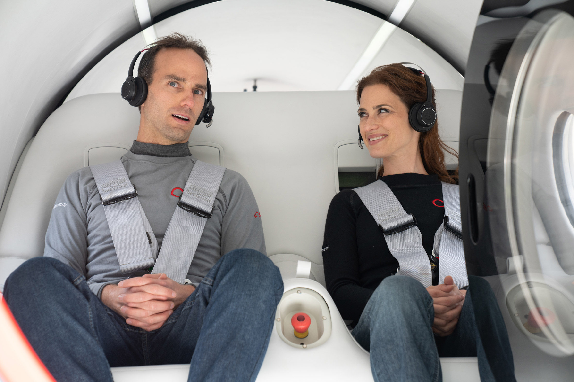 First human passengers sat inside the BIG-designed hyperloop capsule