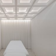 Infinity Wellbeing spa in Bangkok has calming white and green interiors