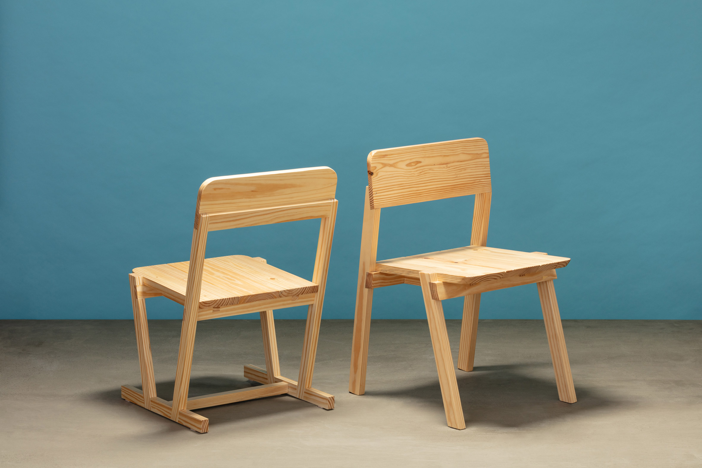 Two dining chairs from Jorge Diego Etienne's Tempo collection for Techo