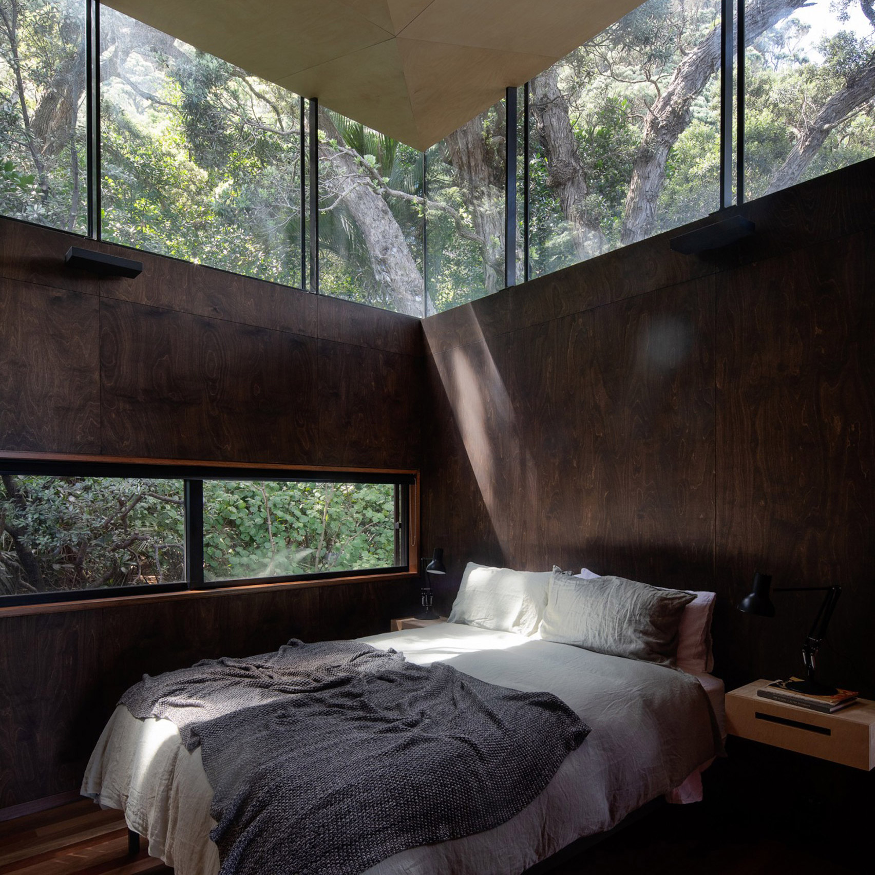 Bedroom in Kawakawa House, New Zealand, by Herbst Architects