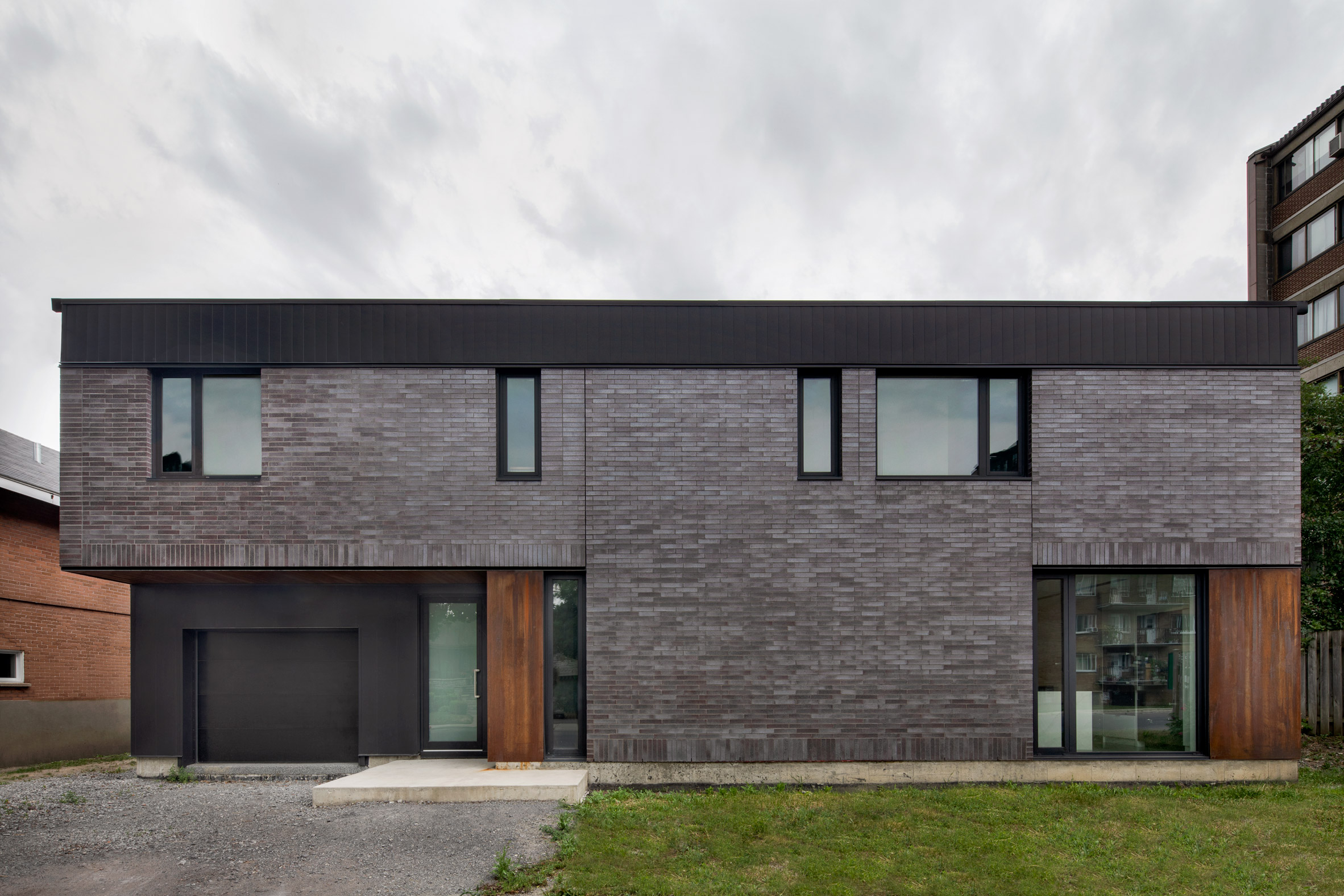 Front facade of King Edward Residence by Atelier Schwimmer in Montreal, Canada