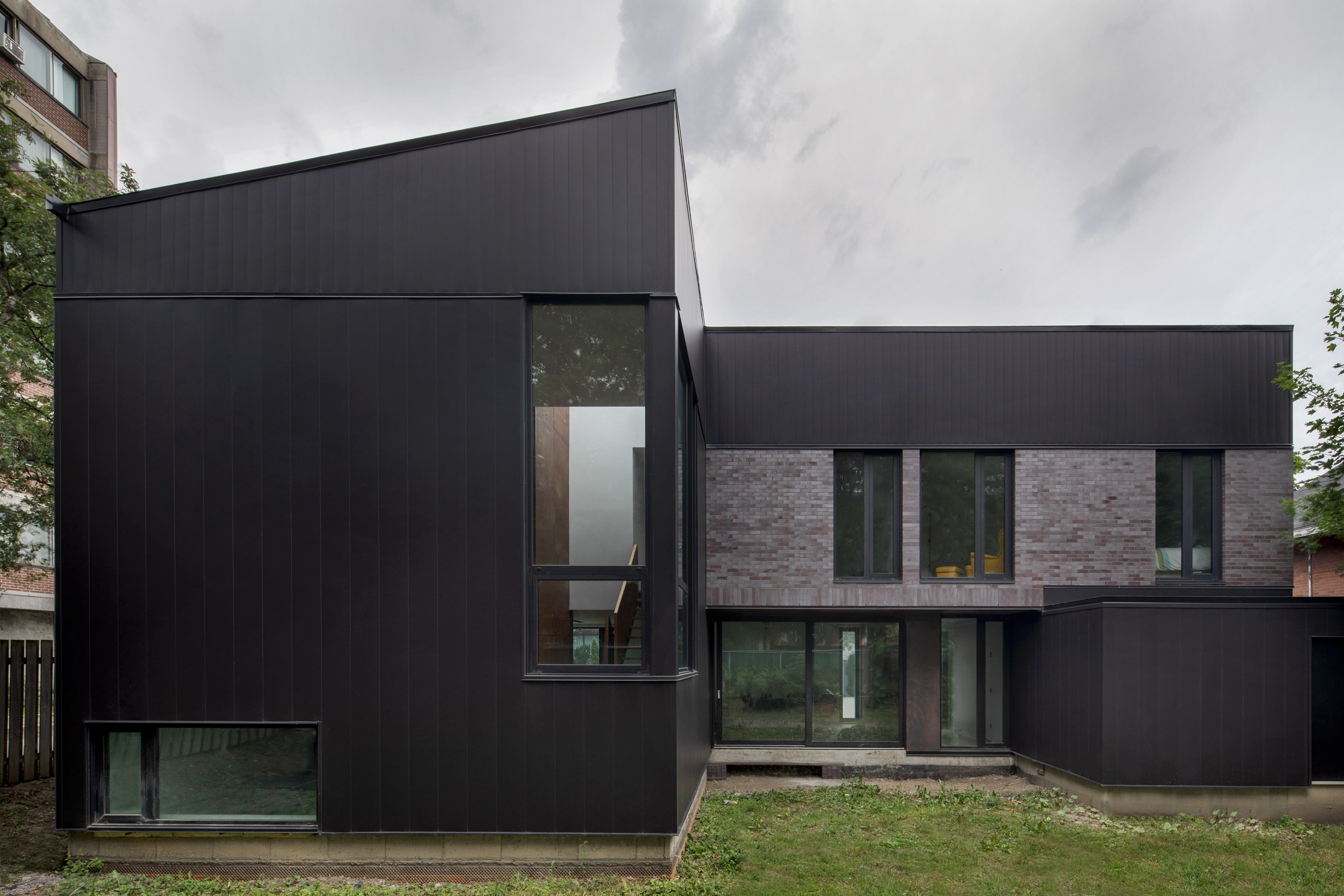Rear facade of King Edward Residence by Atelier Schwimmer in Montreal, Canada