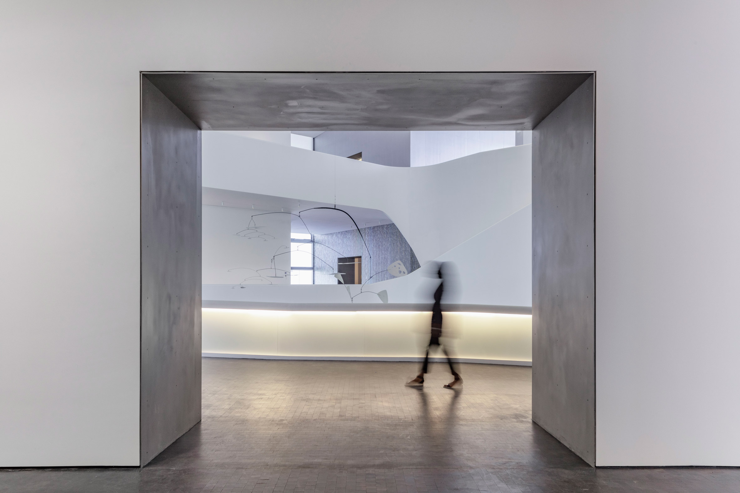 Interior of Nancy and Rich Kinder Building by Steven Holl Architects