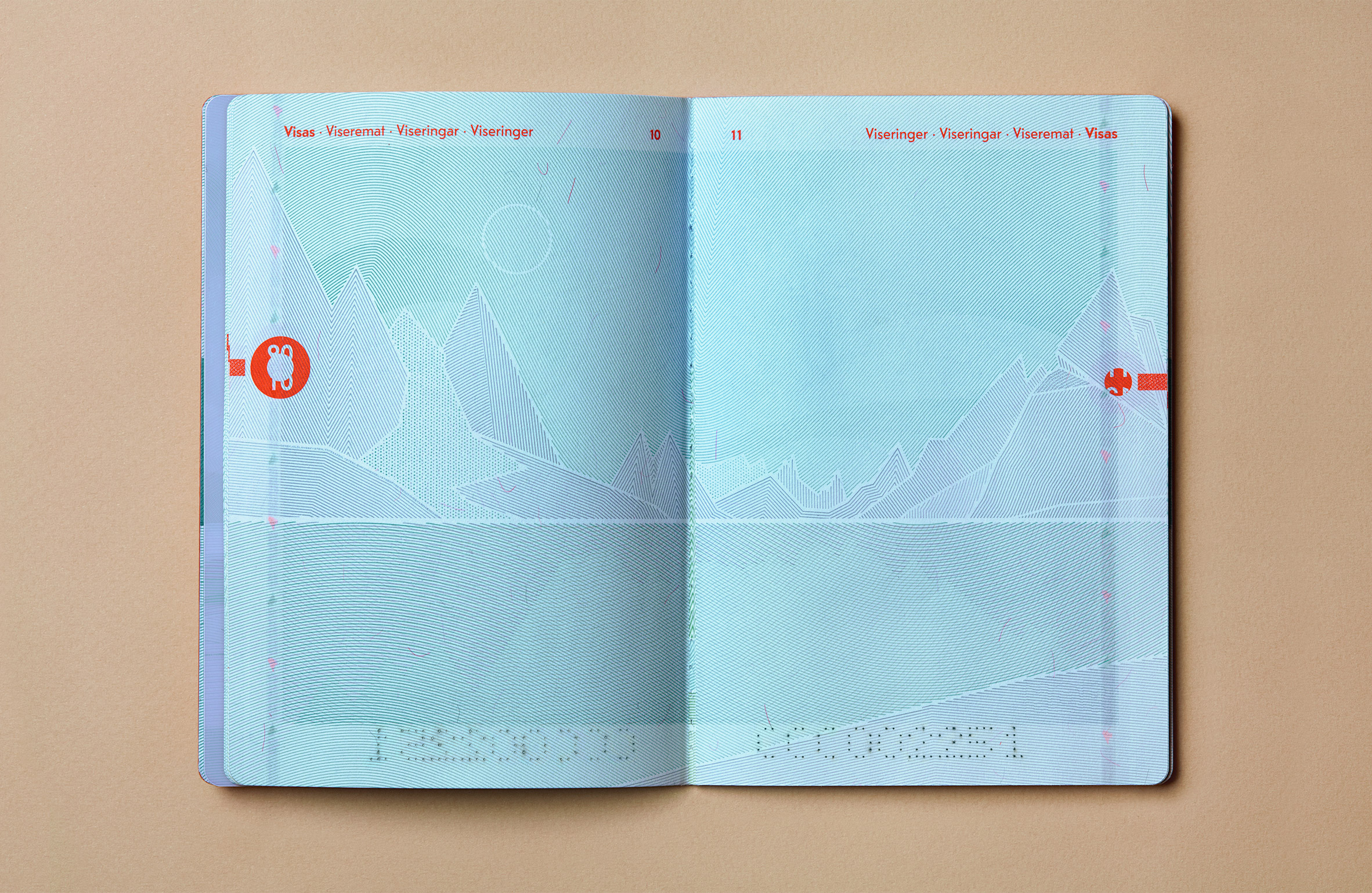 A double-page spread of the passport