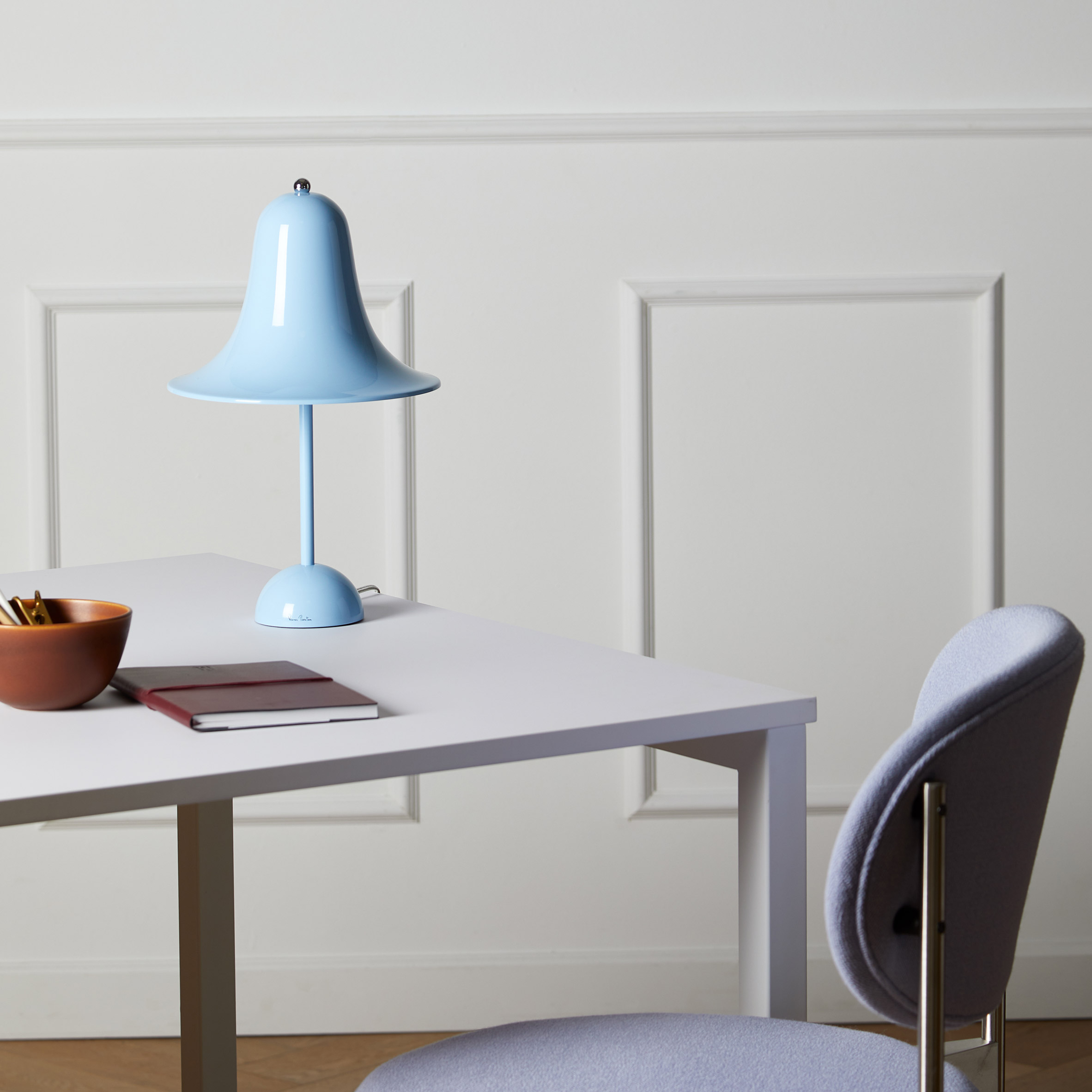 Blue Pantop table lamp by Verner Panton for Verpan