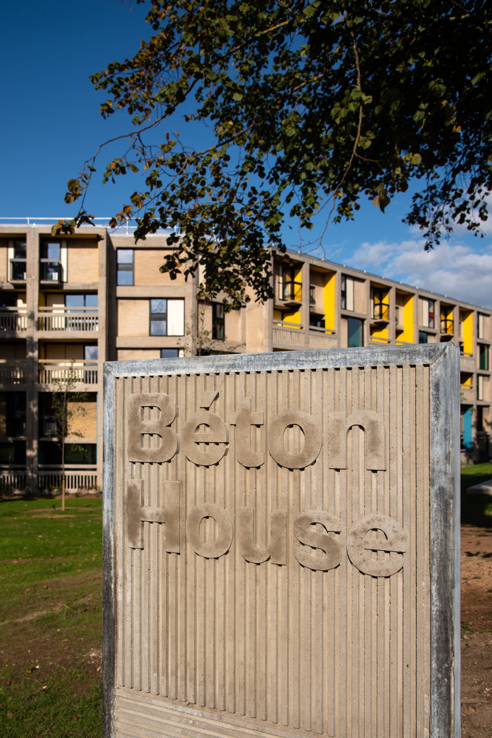 Sign outside Béton House at Park Hill by Whittam Cox Architects