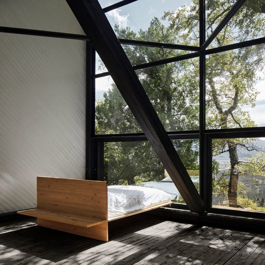 Bedroom in Prism House + Terrace Room, Chile, by Smiljan Radíc
