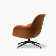 A Swoon lounge chair with a swivel base by Space Copenhagen for Fredericia