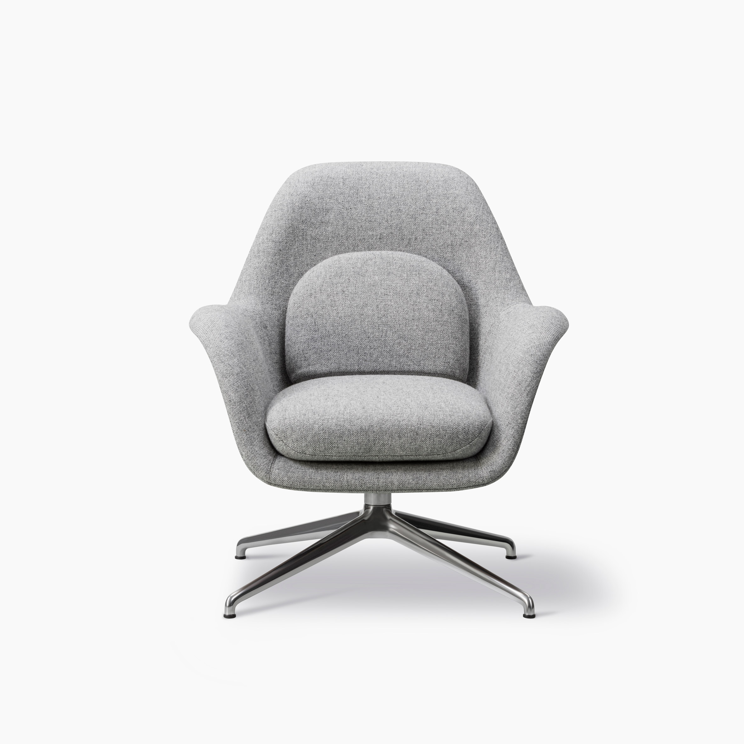 A Swoon lounge chair with a swivel base by Space Copenhagen for Fredericia