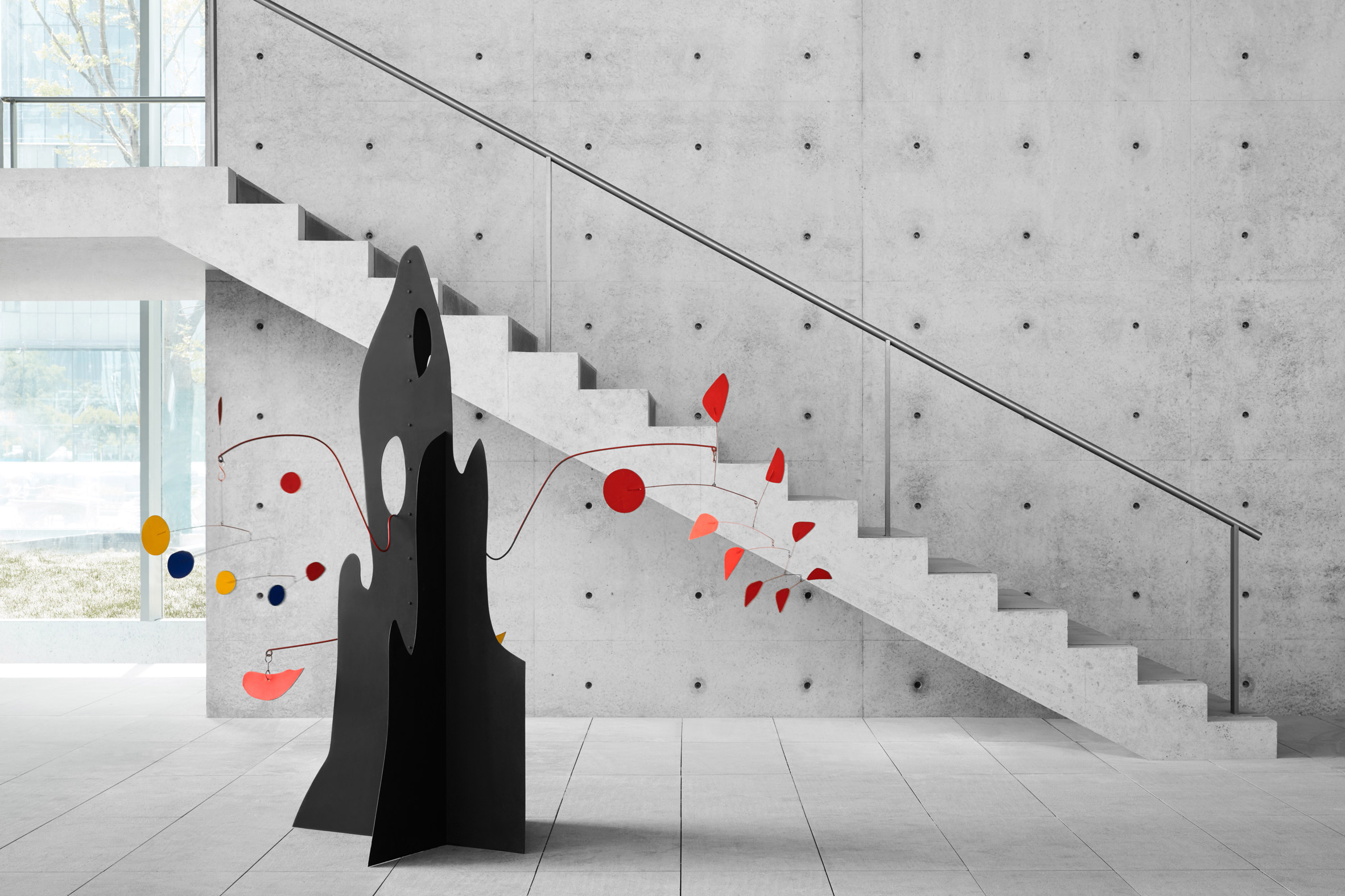 Concrete gallery inside He Art Museum by Tadao Ando