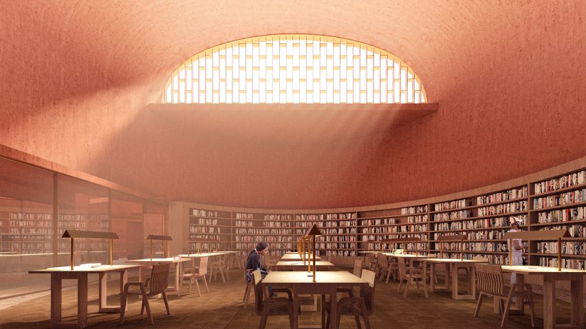 Reading centre inside of Adjaye Associate's proposed Thabo Mbeki Presidential Library