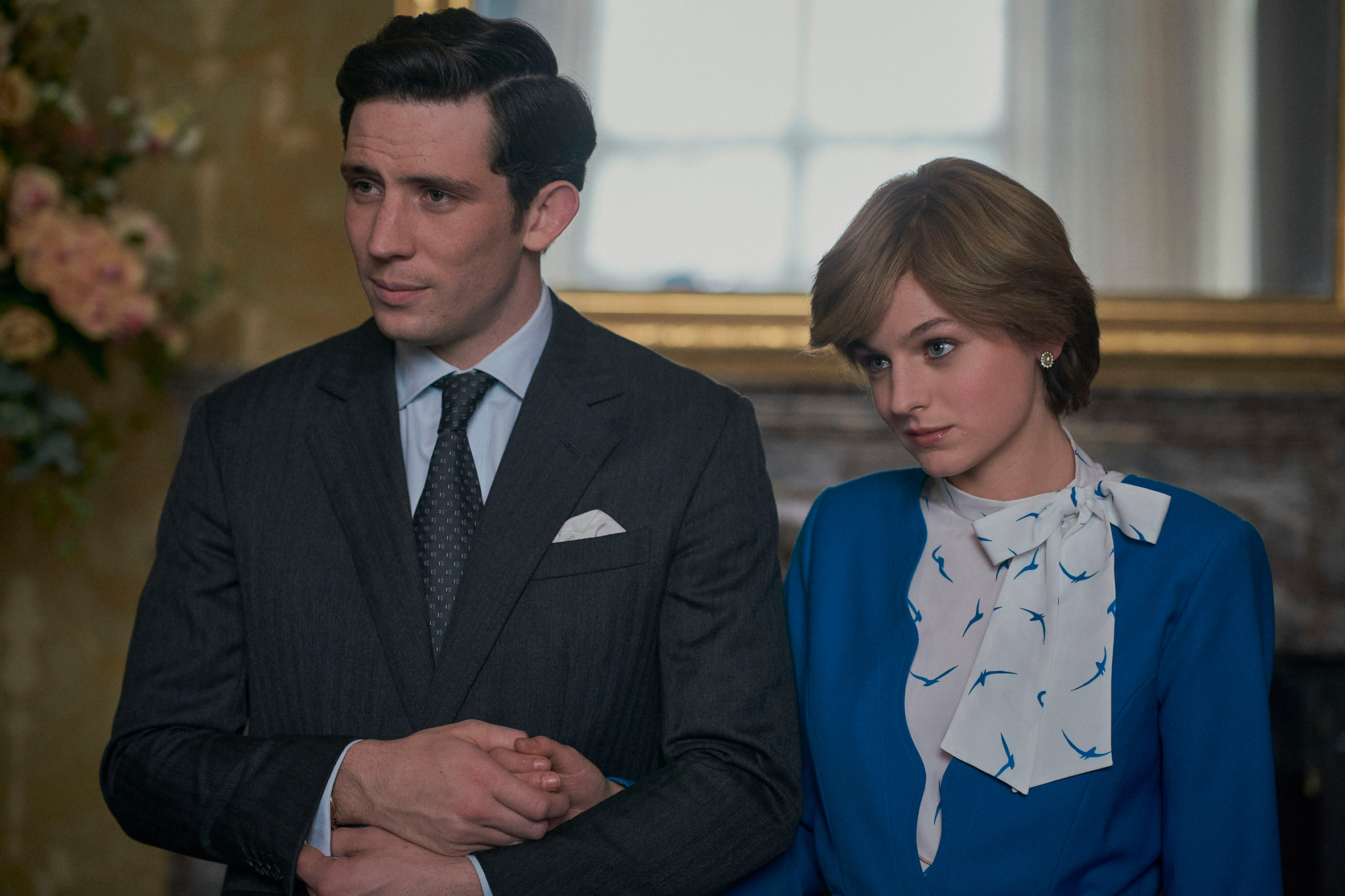 Emma Corrin as Diana and Josh O'Connor as Charles in The Crown season 4