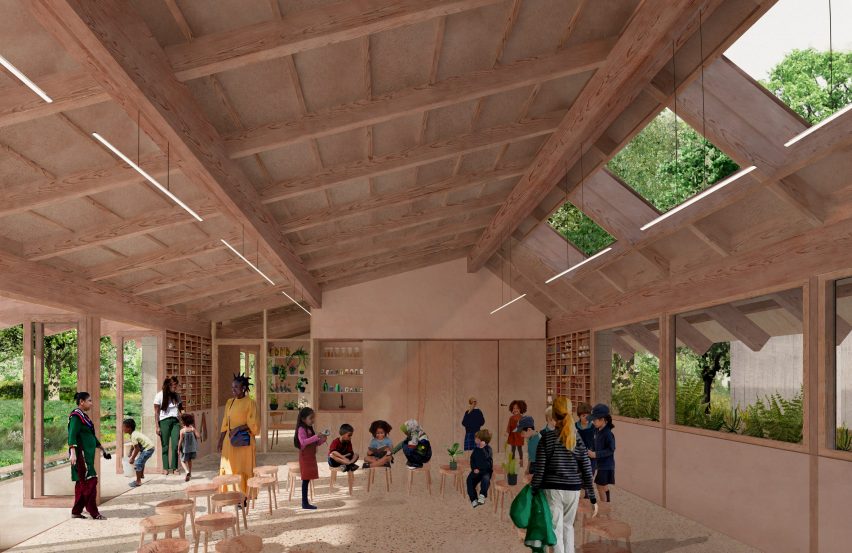 Inside of the Urban Nature Project's Learning Centre by Feilden Fowles
