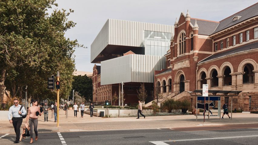 Street view of WA Museum Boola Bardip in Perth by OMA and Hassell