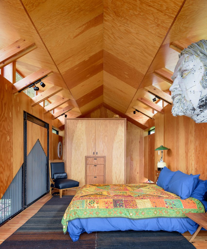Bedroom of Agate Pass Cabin by Olson Kundig Architects