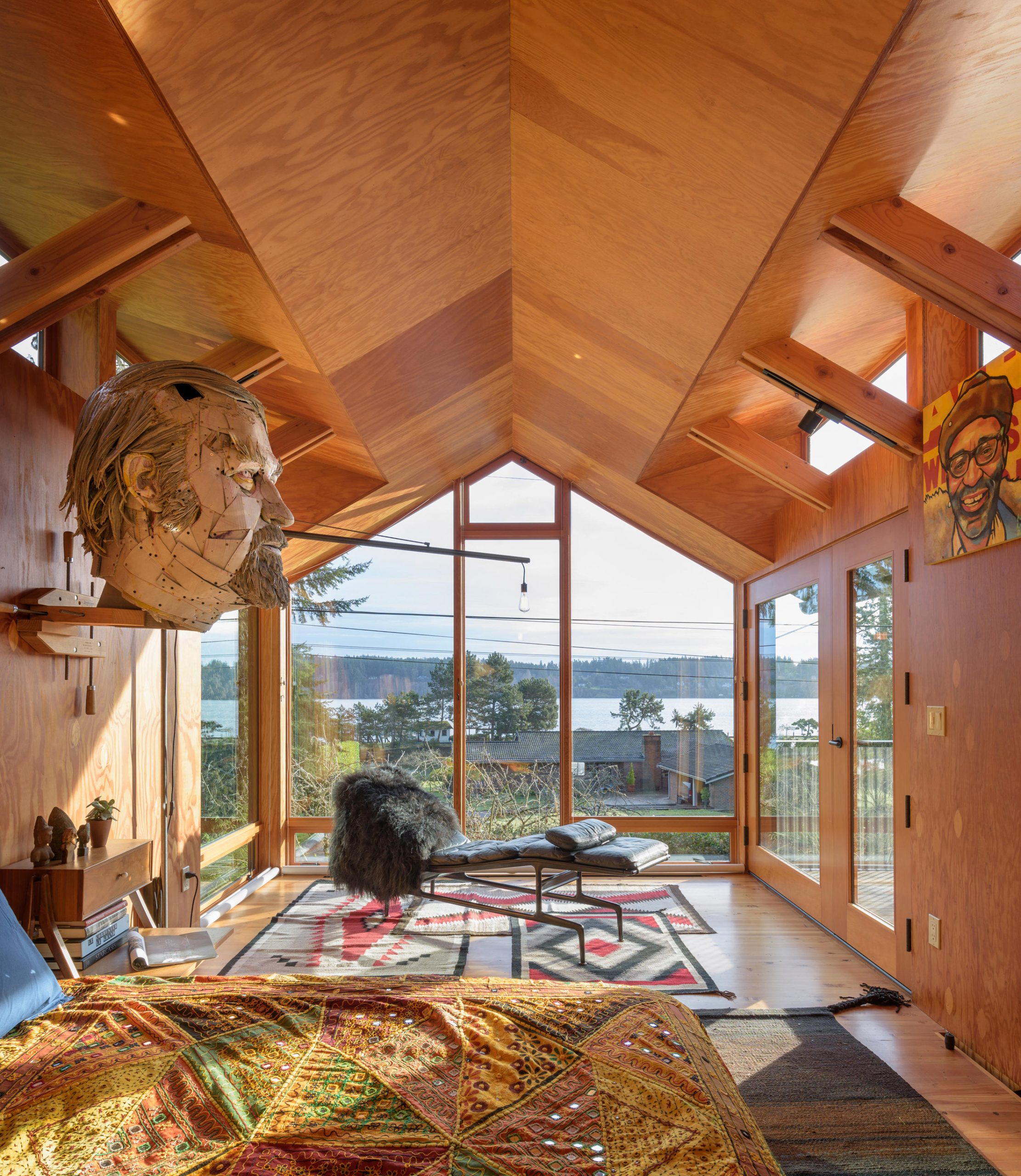 Bedroom of Agate Pass Cabin by Olson Kundig Architects