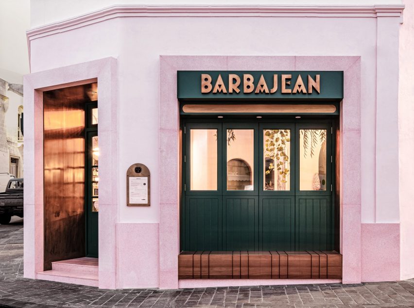 Barbajean restaurant in Malta has a pink facade