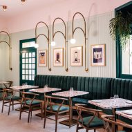 Mizzi Studio uses pink and emerald green for Barbajean restaurant in Malta