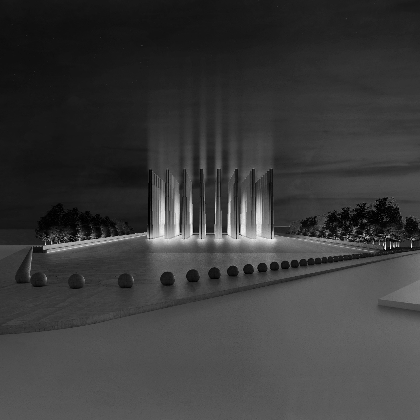 A visual of Le Mémorial des Martyrs in Niger by Adjaye Associates