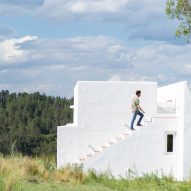 Ibizan architecture influences white walls of Casa Elisa in Argentina