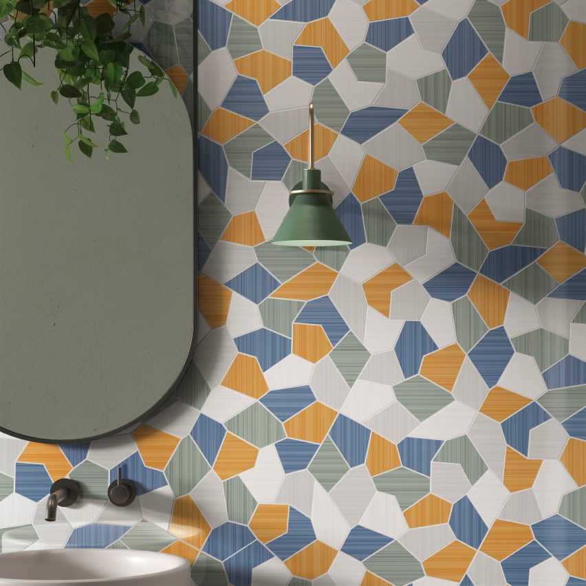 Caleidos Mosaico in Riflessi tile collection by Ceramiche Refin
