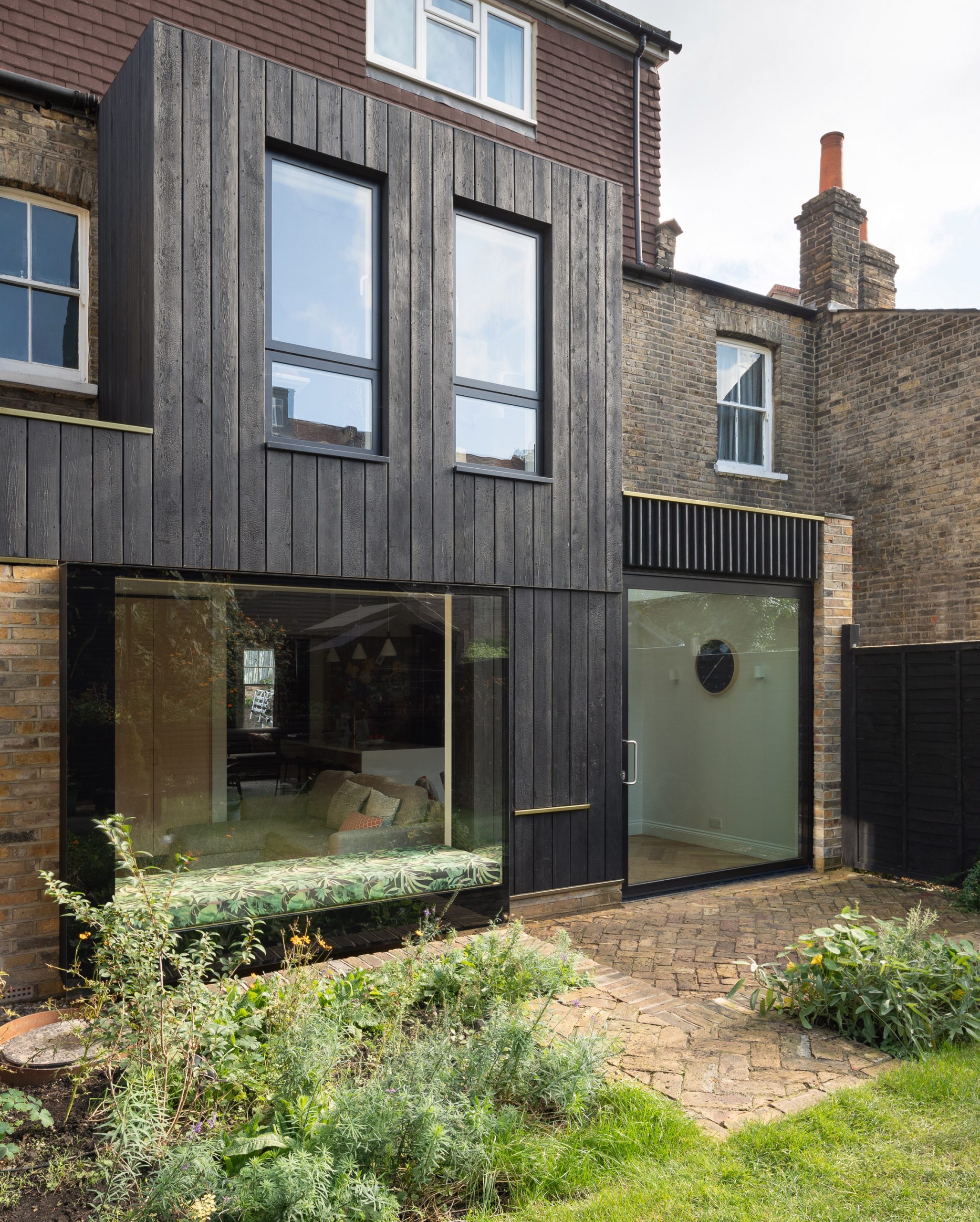 The exterior of the Charred House extension by Rider Stirland Architects in London