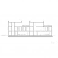 Long section of The Double Brick House by Arhitektura