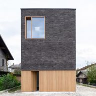 Front elevation of The Double Brick House by Arhitektura
