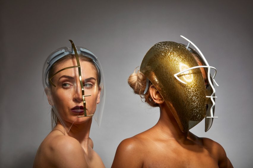 Egaro Freedom to Move face shield by Tosin Oshinowo and Chrissa Amuah