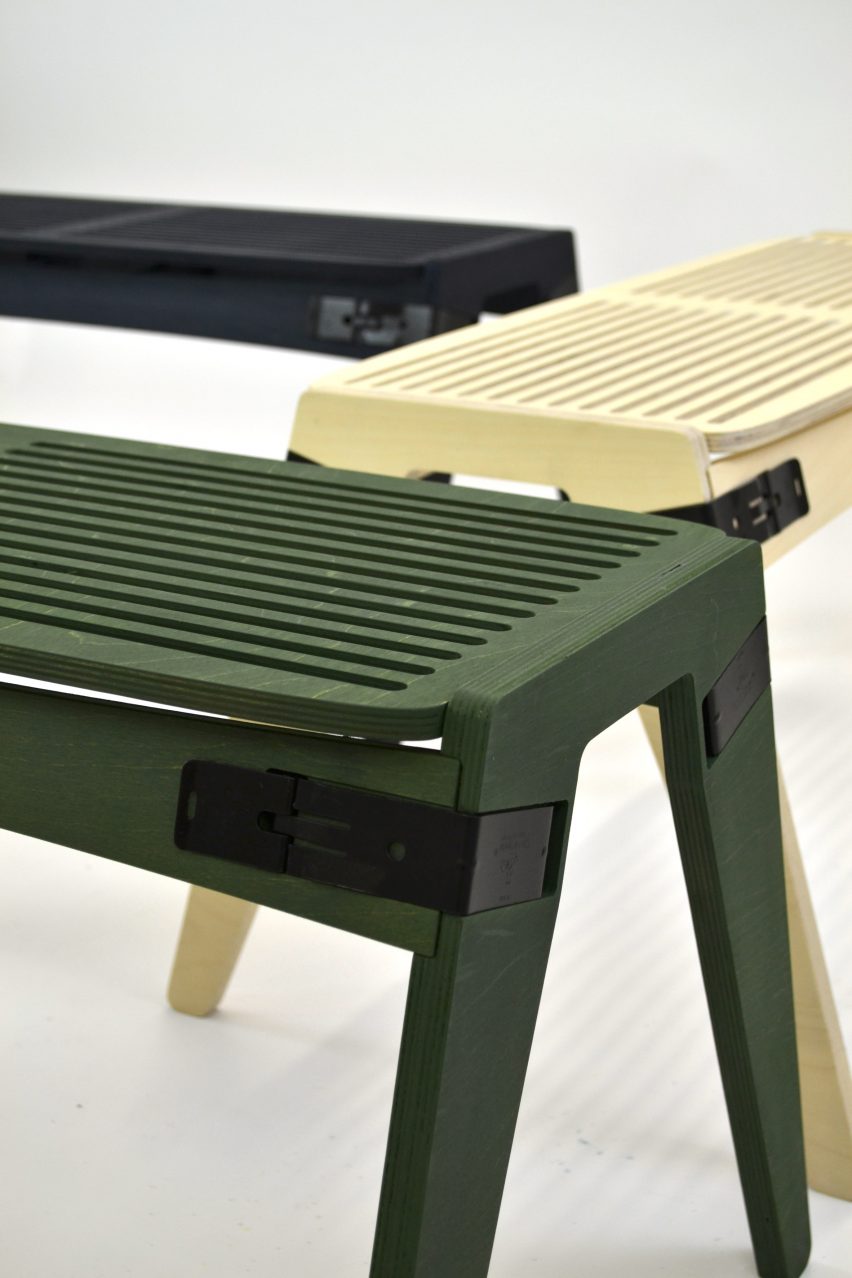 Originals flat-pack bench by Fuzl Studio