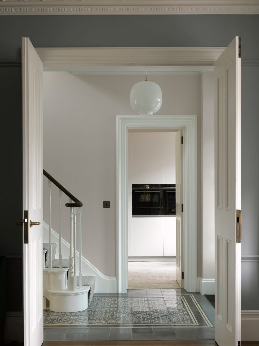 Entrance hallway in Hampstead House by Dominic McKenzie Architects
