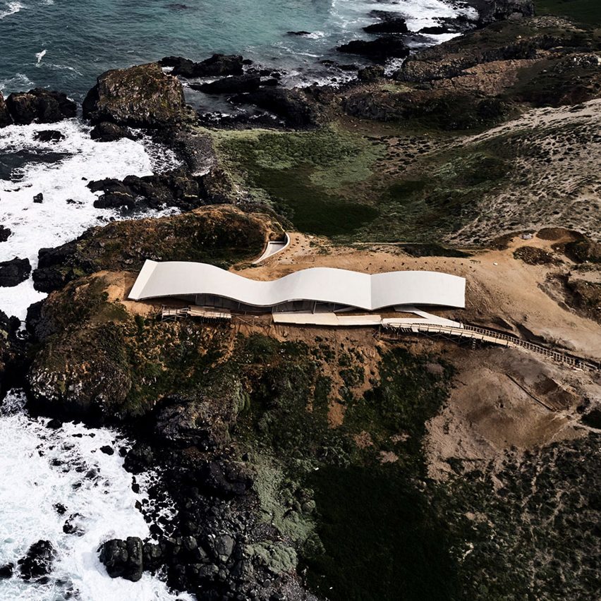 An aerial view of House in Los Vilos, Chile, by Office of Ryue Nishizawa