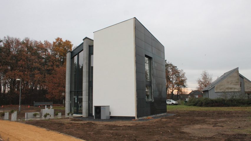 View of 3D-printed house Kamp C, Westerlo, Belgium