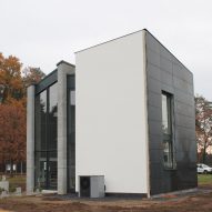 Exterior of 3D-printed house Kamp C, Westerlo, Belgium
