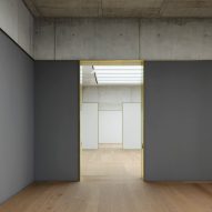 A gallery inside of the Kunsthaus Zurich museum extension by David Chipperfield