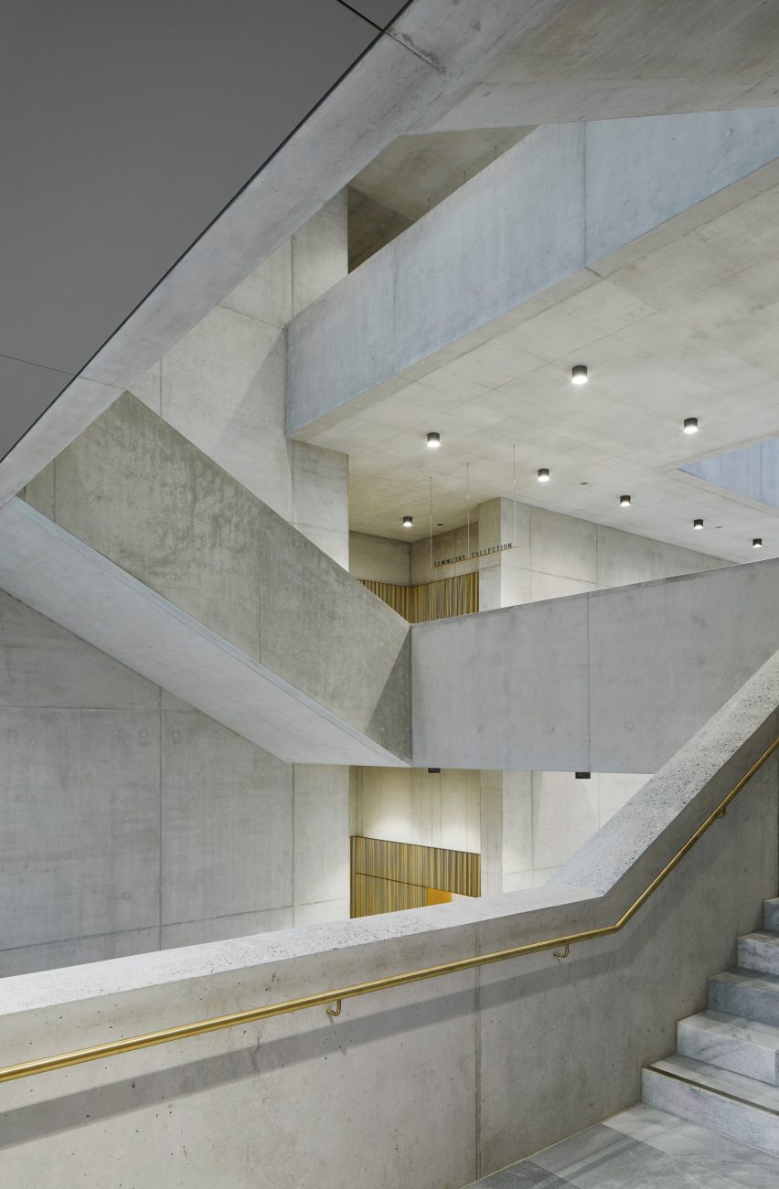 The staircase of the Kunsthaus Zurich museum extension by David Chipperfield