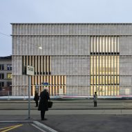 The limestone exterior of the Kunsthaus Zurich museum extension by David Chipperfield