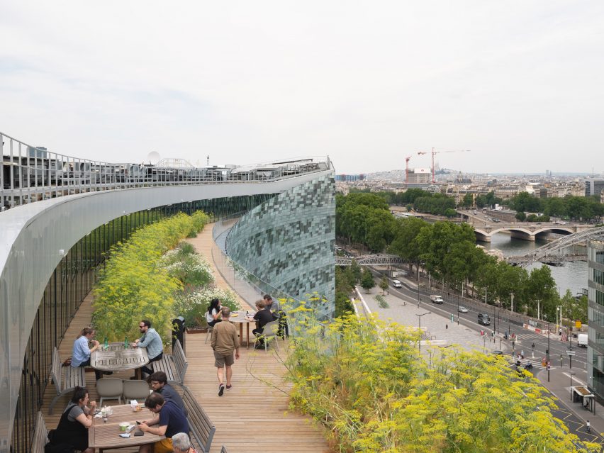 The roof terrace of the Le Monde Headquarters in Paris by Snøhetta